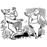 Clipart vetorial de homem gordo e mulher rindo